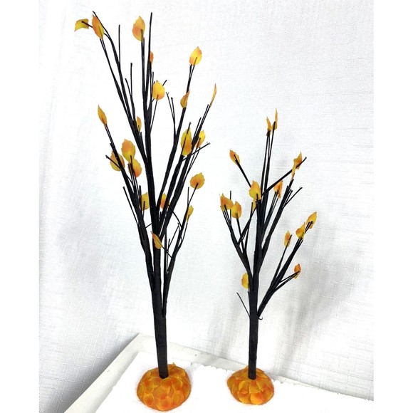 Dept 56 Halloween Village Accessories Set 52704 & Maple Burch Trees 52655 2 Sets - Picture 14 of 16